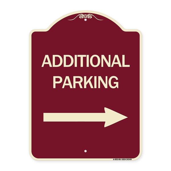 Additional Parking Right Arrow Heavy-Gauge Aluminum Architectural Sign, 24" x 18", BU-1824-24349